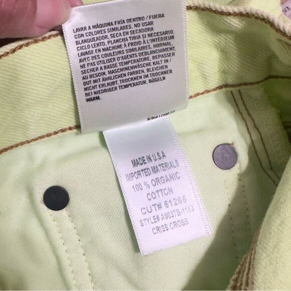 Agolde Neon Green Slanting Overlapping 5-button Jeans Size 25 - Picture 15 of 16